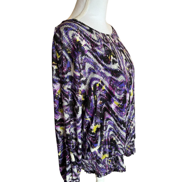Style & Co. Woman Top Size 1x Purple Silver Gray 3/4 Sleeve Lined Worn Once - Picture 6 of 12